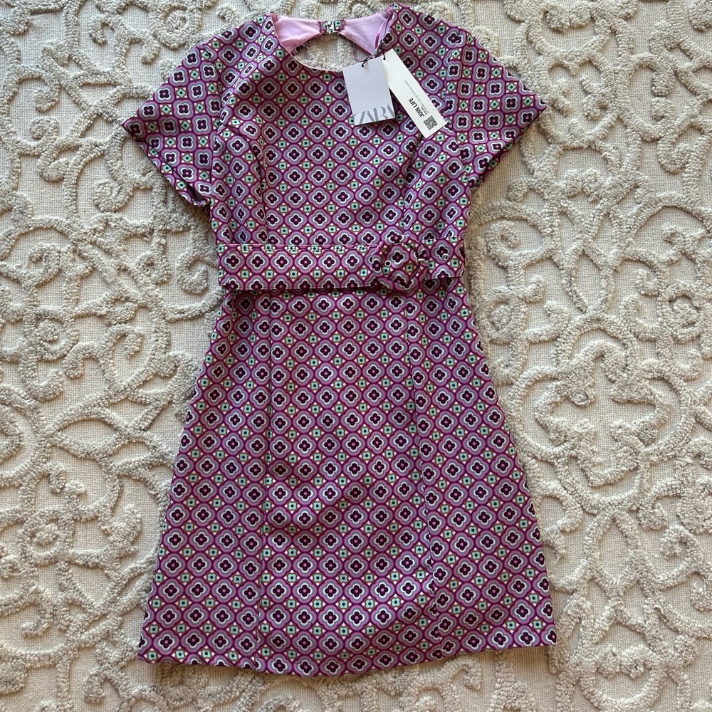 Zara Floral Patterned Dress in Pink and Purple